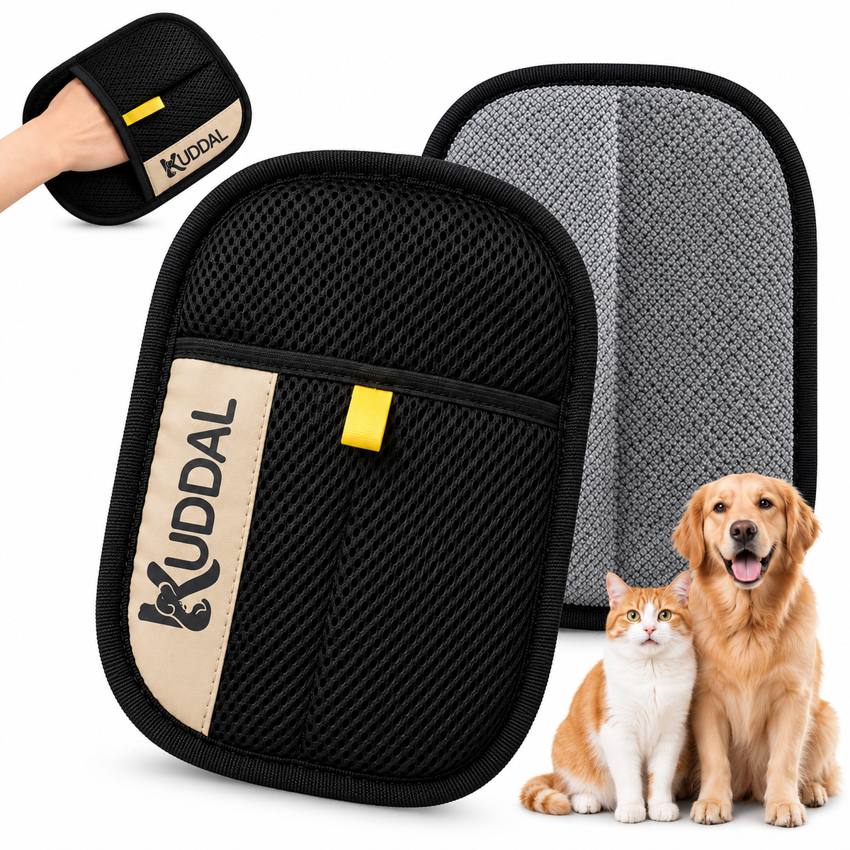Pet Hair Remover Glove for Dogs & Cats, Reusable Fur Removal Mitt
